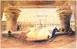 David Roberts Edfu Pylon und Portikus