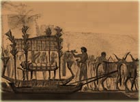 Der Leichenzug bewegt sich zum Flu&szlig;.